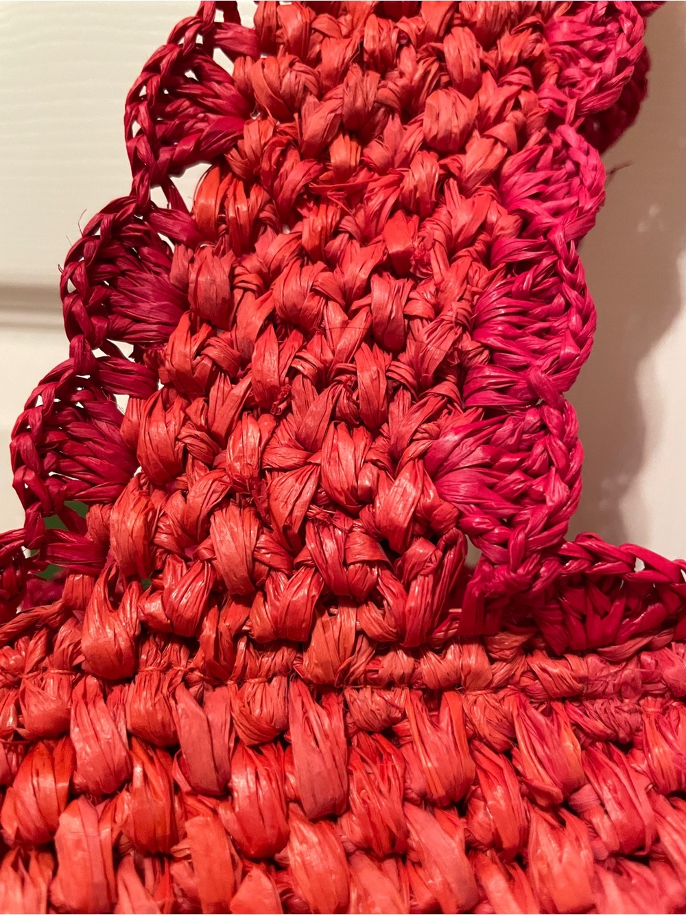 kate spade Red Woven Raffia Tote with Bow Detail - Picture 6 of 9